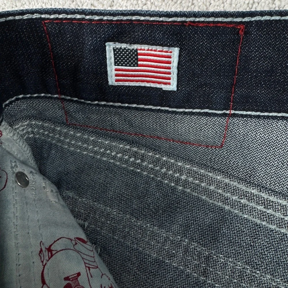 True Religion Ricky Jeans Mens 40 Dark Wash Denim Straight Leg Made in USA 40X35